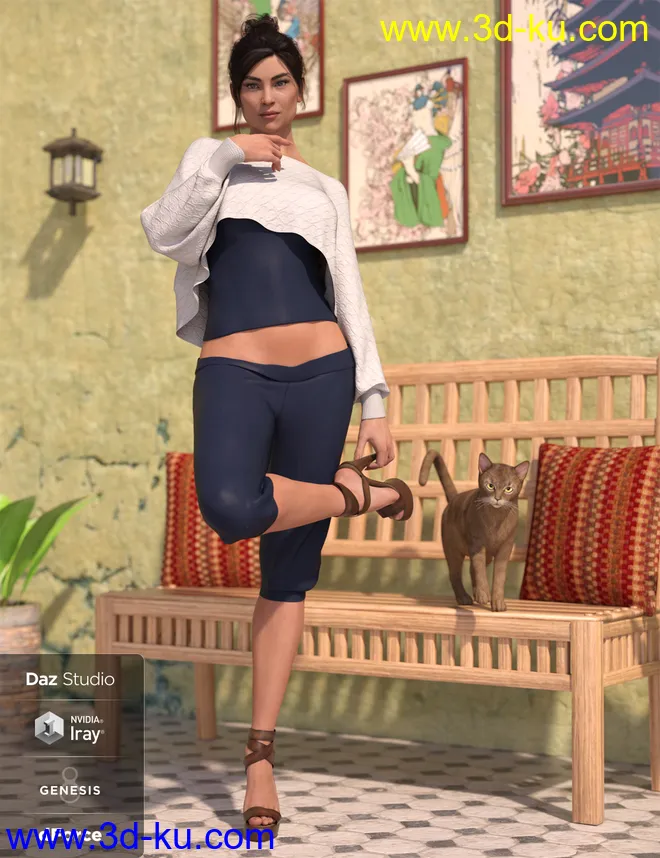 dForce Casual Chic Outfit Textures模型的图片5