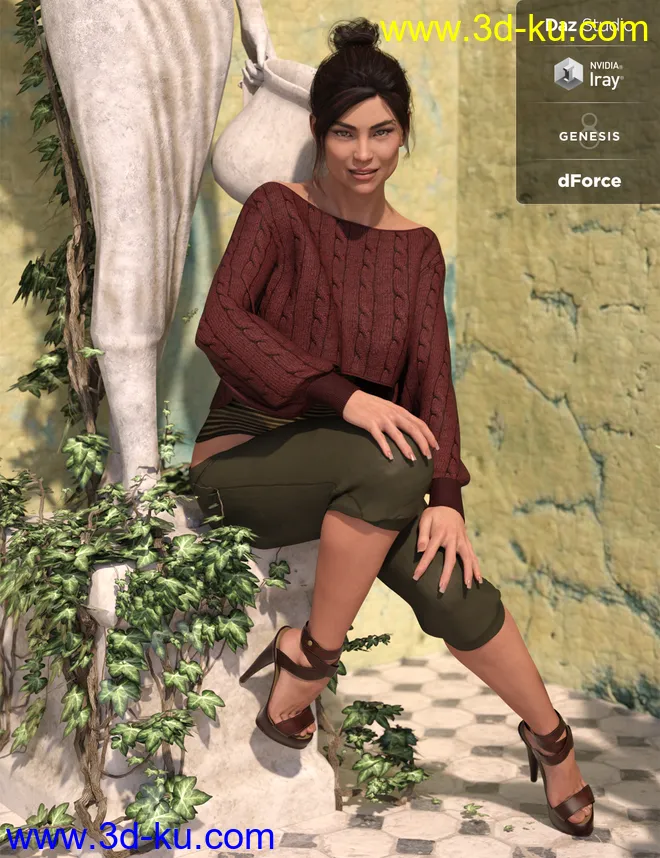 dForce Casual Chic Outfit Textures模型的图片7