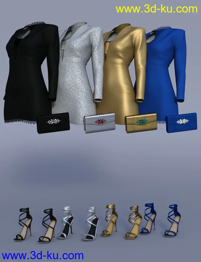 dForce Chic Club Outfit Textures模型的图片3