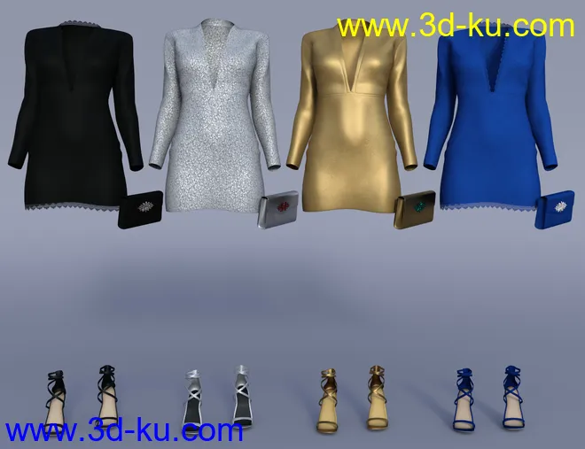 dForce Chic Club Outfit Textures模型的图片4
