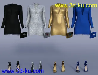 3D打印模型dForce Chic Club Outfit Textures的图片