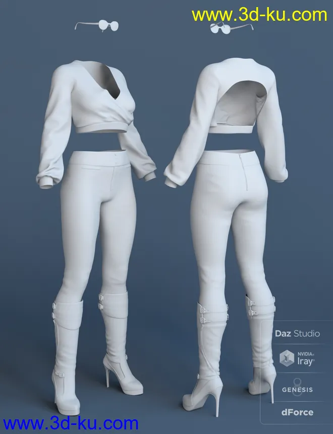 dForce City Sleek Outfit for Genesis 8 Female(s)模型的图片5