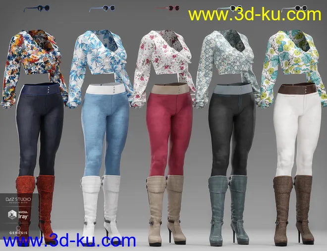 dForce City Sleek Outfit Textures模型的图片7