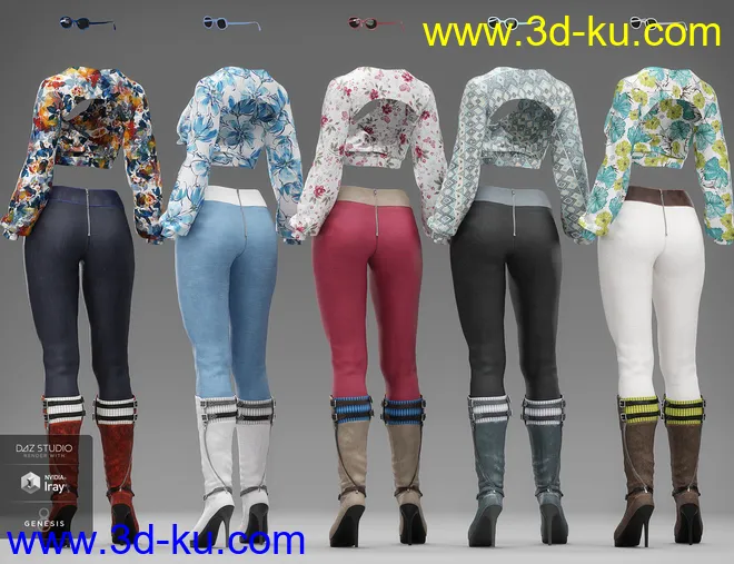 dForce City Sleek Outfit Textures模型的图片8