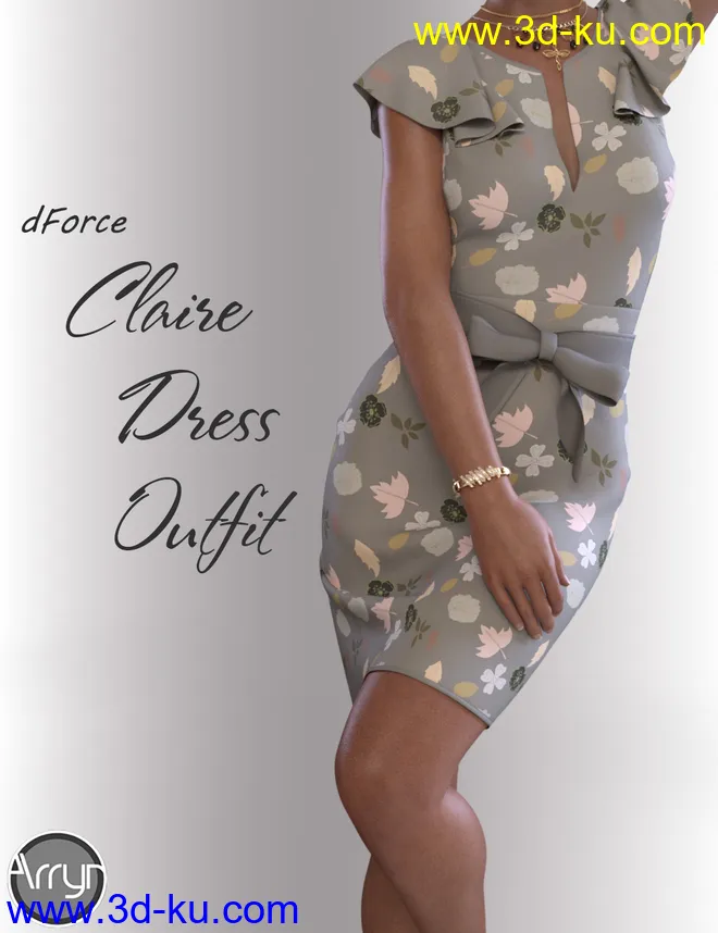 dForce Claire Cocktail Dress outfit for Genesis 8 Female(s)模型的图片1