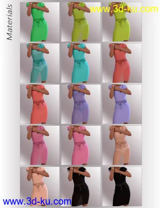 3D打印模型dForce Claire Cocktail Dress outfit for Genesis 8 Female(s)的图片