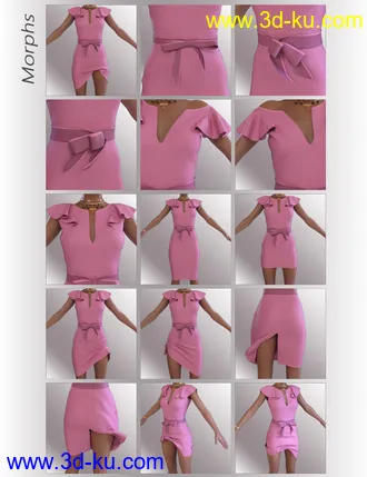 3D打印模型dForce Claire Cocktail Dress outfit for Genesis 8 Female(s)的图片