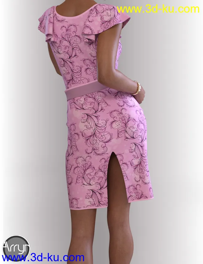 dForce Claire Cocktail Dress outfit for Genesis 8 Female(s)模型的图片6