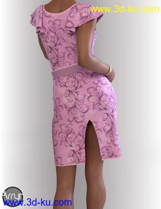3D打印模型dForce Claire Cocktail Dress outfit for Genesis 8 Female(s)的图片