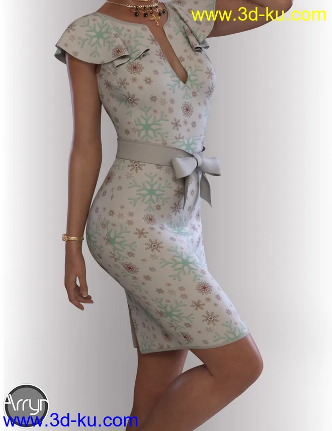 dForce Claire Cocktail Dress outfit for Genesis 8 Female(s)模型的图片7