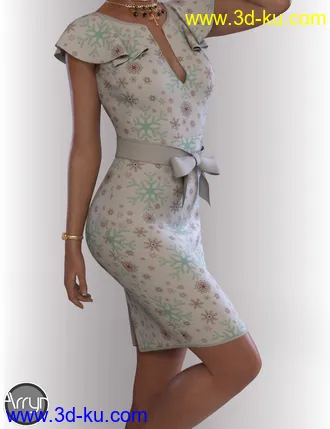 3D打印模型dForce Claire Cocktail Dress outfit for Genesis 8 Female(s)的图片