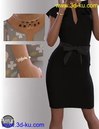 3D打印模型dForce Claire Cocktail Dress outfit for Genesis 8 Female(s)的图片