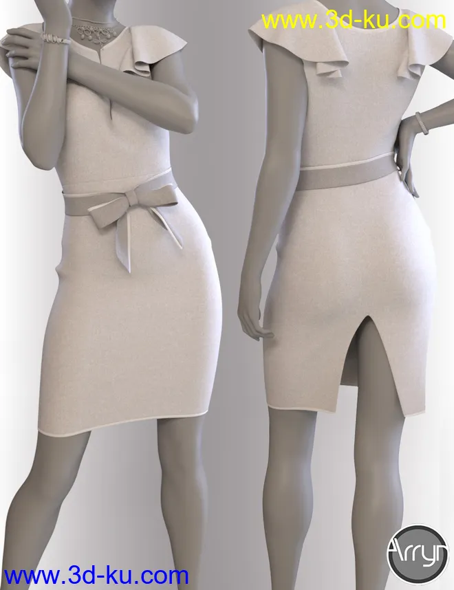 dForce Claire Cocktail Dress outfit for Genesis 8 Female(s)模型的图片9