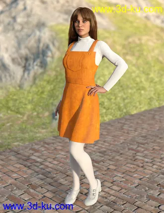 3D打印模型dForce Corduroy Jumper Outfit for Genesis 8 Female(s)的图片
