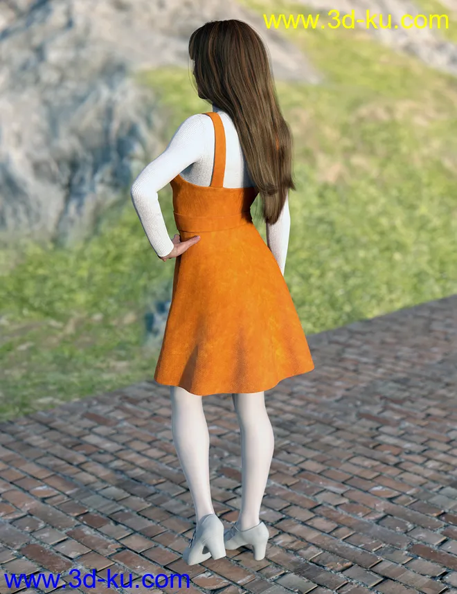 dForce Corduroy Jumper Outfit for Genesis 8 Female(s)模型的图片2
