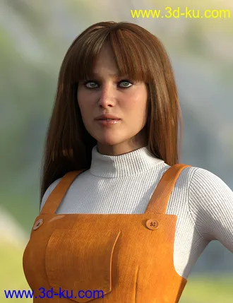 3D打印模型dForce Corduroy Jumper Outfit for Genesis 8 Female(s)的图片