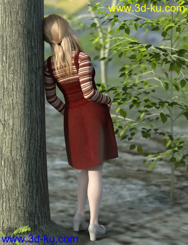 dForce Corduroy Jumper Outfit for Genesis 8 Female(s)模型的图片5