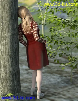 3D打印模型dForce Corduroy Jumper Outfit for Genesis 8 Female(s)的图片