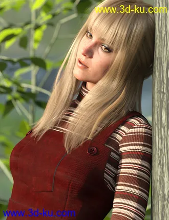 3D打印模型dForce Corduroy Jumper Outfit for Genesis 8 Female(s)的图片