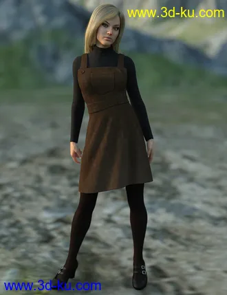 3D打印模型dForce Corduroy Jumper Outfit for Genesis 8 Female(s)的图片