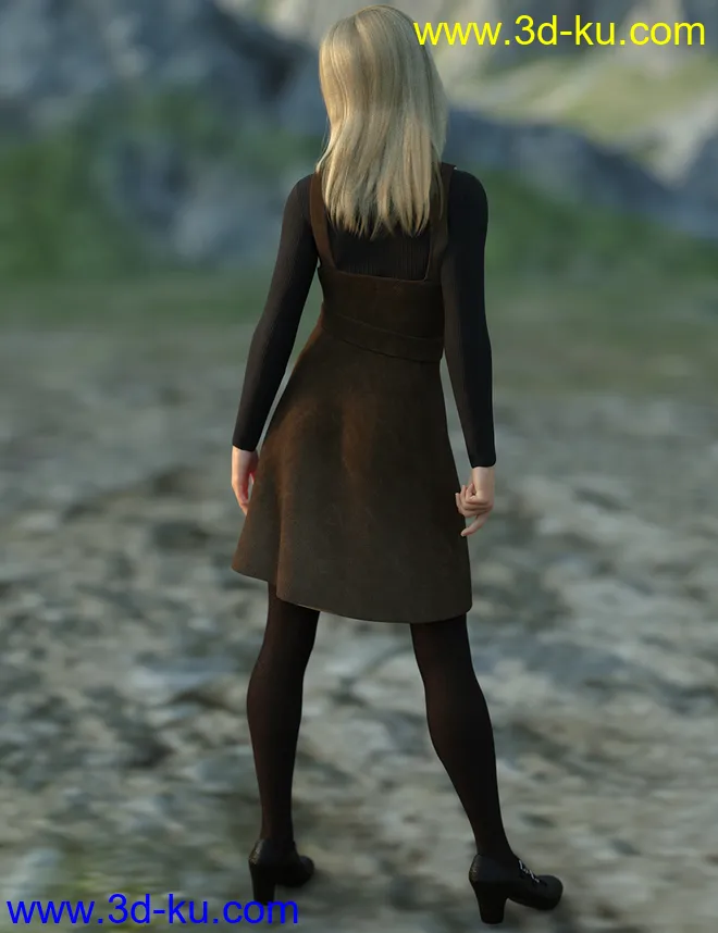 dForce Corduroy Jumper Outfit for Genesis 8 Female(s)模型的图片8