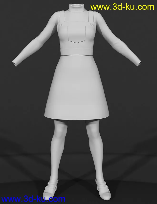 dForce Corduroy Jumper Outfit for Genesis 8 Female(s)模型的图片10
