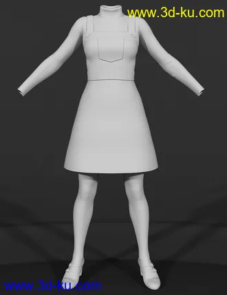 3D打印模型dForce Corduroy Jumper Outfit for Genesis 8 Female(s)的图片