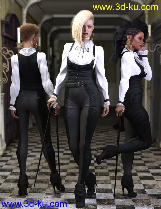 dForce Countessa Outfit for Genesis 8 Female(s)模型的图片2