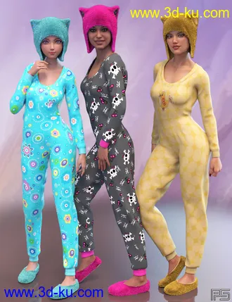 3D打印模型dForce Cozy Kitty PJ for Genesis 8 Female的图片