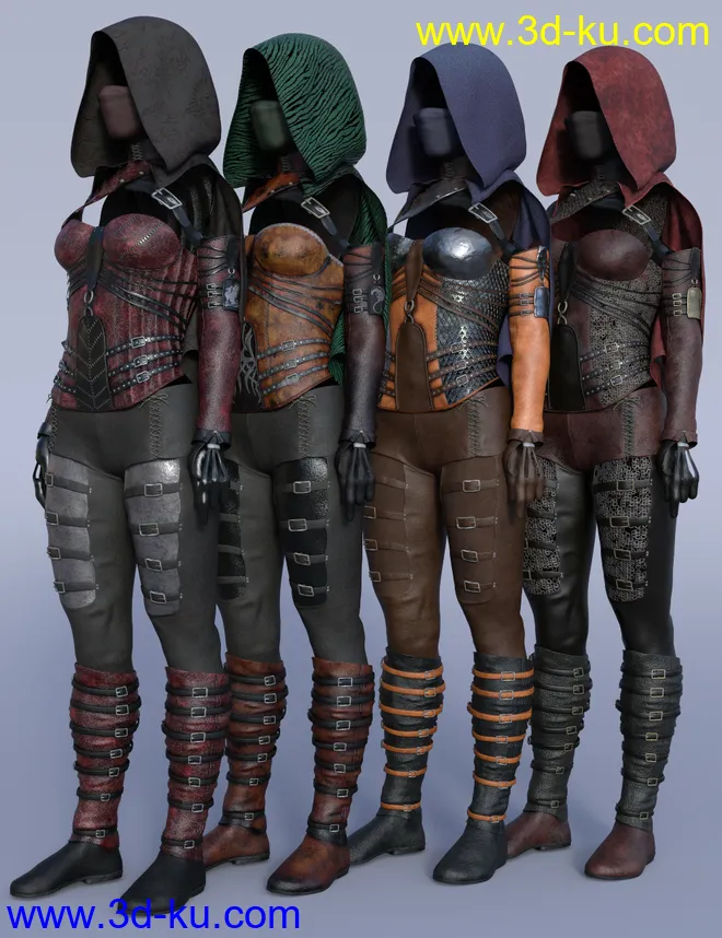dForce Crimsoneye Outfit Textures模型的图片1