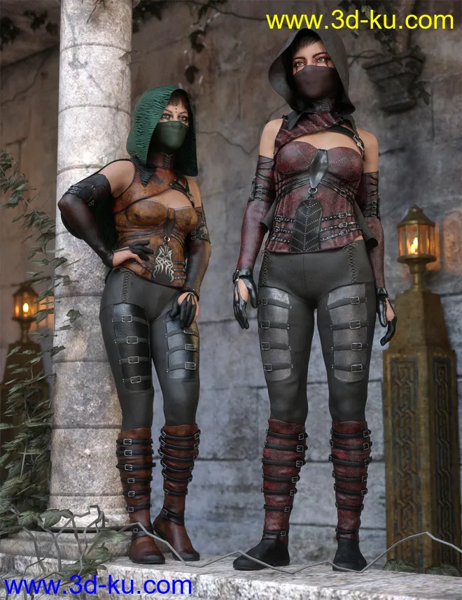 dForce Crimsoneye Outfit Textures模型的图片2