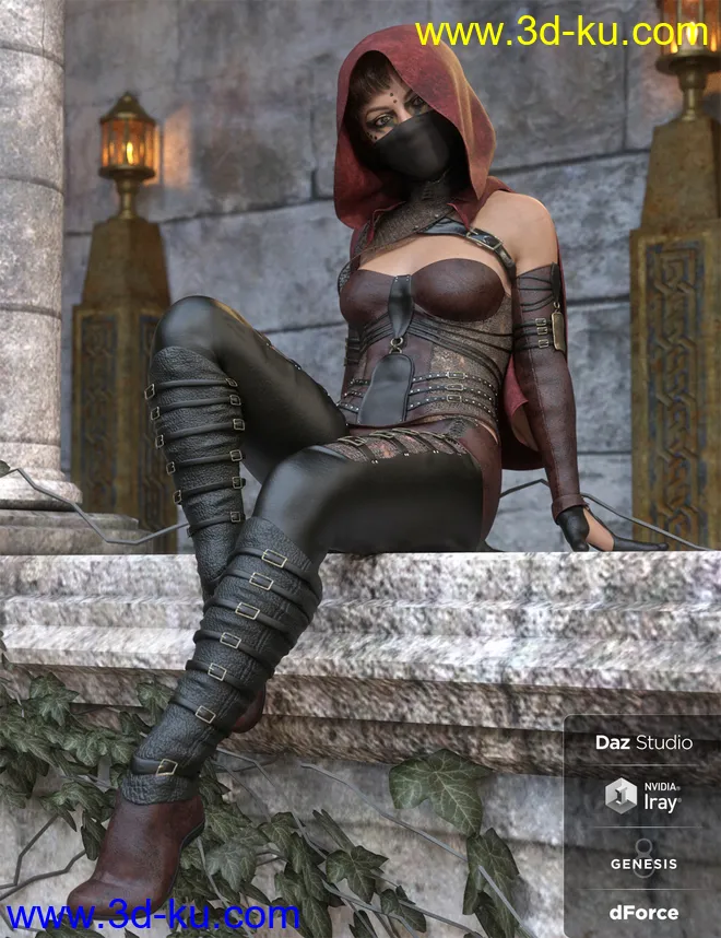 dForce Crimsoneye Outfit Textures模型的图片8