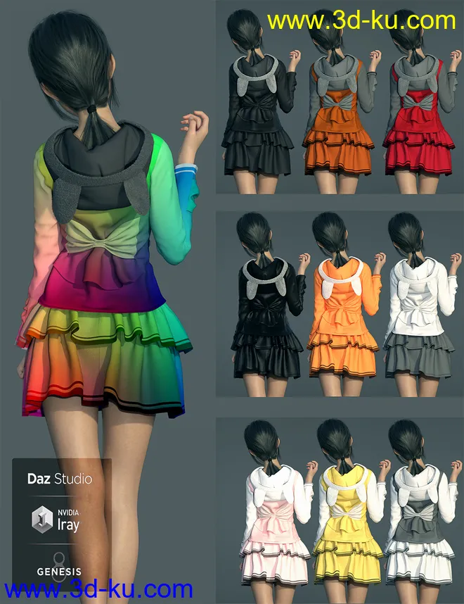dForce Cute Clothes for Genesis 8 Female(s)模型的图片1