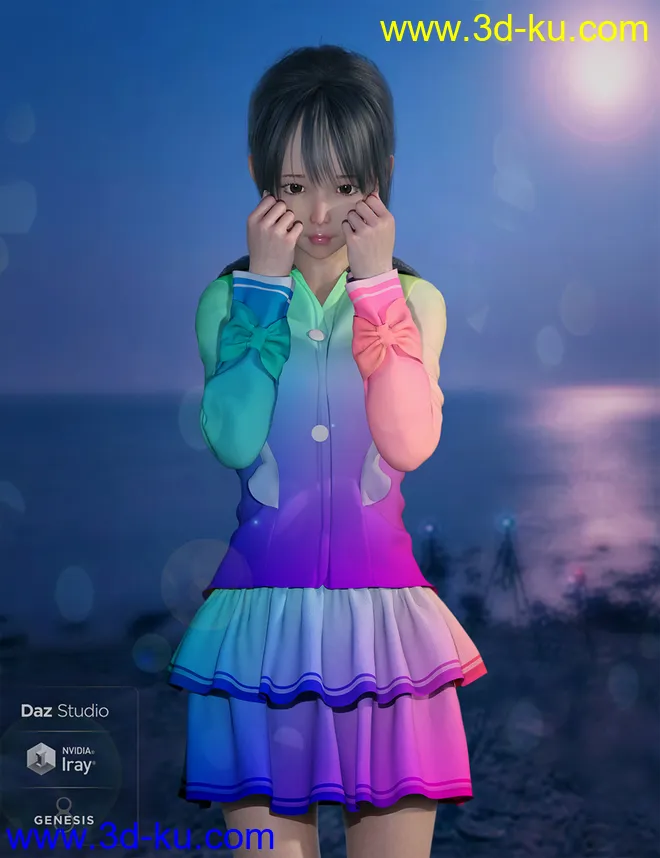 dForce Cute Clothes for Genesis 8 Female(s)模型的图片3