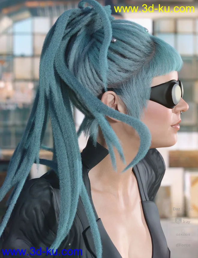 dForce Cyd Hair for Genesis 3 and 8 Female(s)模型的图片4