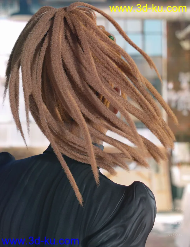 dForce Cyd Hair for Genesis 3 and 8 Female(s)模型的图片10