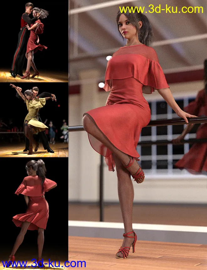 dForce Dancer Dress and Poses For Genesis 8模型的图片1