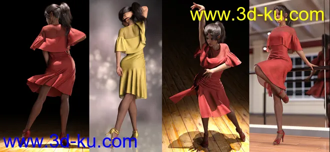dForce Dancer Dress and Poses For Genesis 8模型的图片6