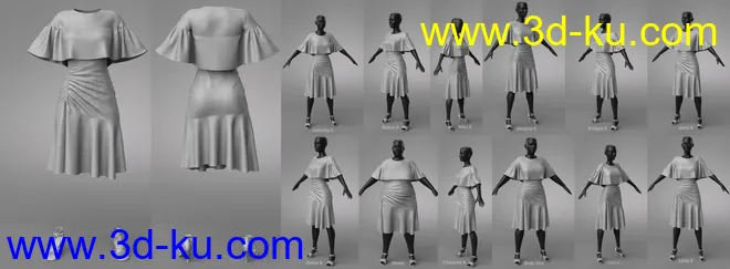 dForce Dancer Dress and Poses For Genesis 8模型的图片9