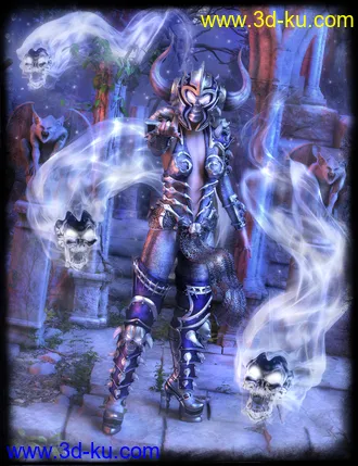 3D打印模型dForce Death Strike Outfit, Poses and Battleaxe for Genesis 8 Female(s)的图片