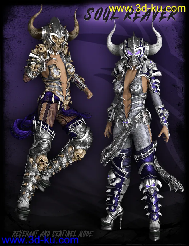 dForce Death Strike Outfit, Poses and Battleaxe for Genesis 8 Female(s)模型的图片9