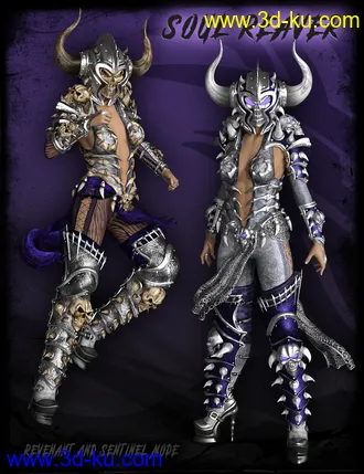 3D打印模型dForce Death Strike Outfit, Poses and Battleaxe for Genesis 8 Female(s)的图片