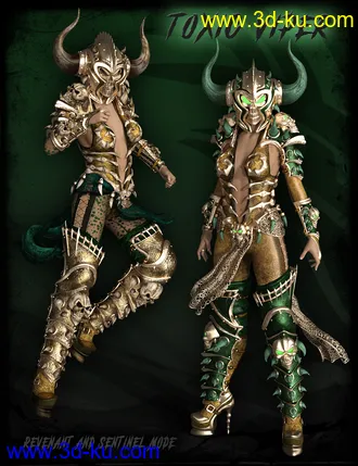 3D打印模型dForce Death Strike Outfit, Poses and Battleaxe for Genesis 8 Female(s)的图片