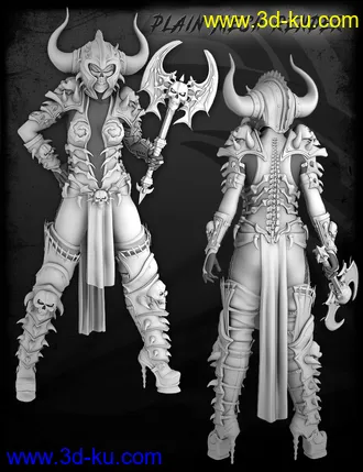 3D打印模型dForce Death Strike Outfit, Poses and Battleaxe for Genesis 8 Female(s)的图片