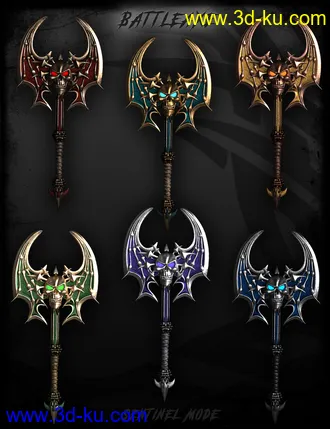 3D打印模型dForce Death Strike Outfit, Poses and Battleaxe for Genesis 8 Female(s)的图片