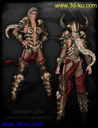 3D打印模型dForce Death Strike Outfit, Poses and Battleaxe for Genesis 8 Female(s)的图片