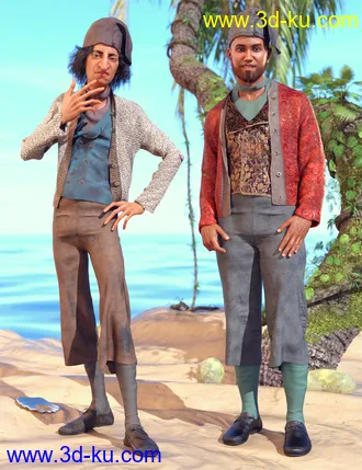 3D打印模型dForce Deck Hand Outfit Textures的图片