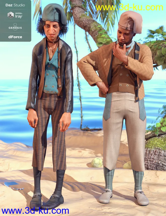 dForce Deck Hand Outfit Textures模型的图片2