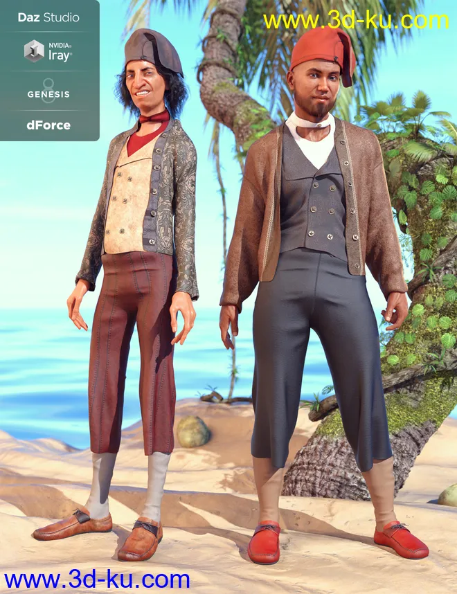 dForce Deck Hand Outfit Textures模型的图片3