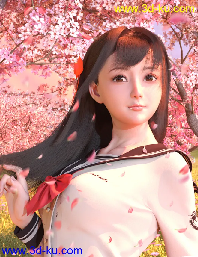 dForce Difa Hair for Genesis 8 Female(s)模型的图片1